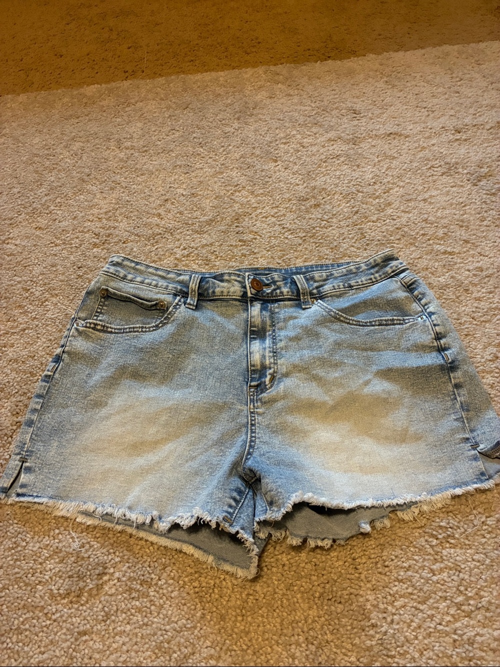 NOBO Light Blue Denim Jean Shorts with Frayed Hem